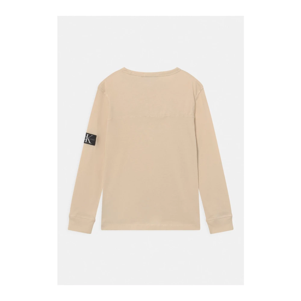 Calvin Klein Beige Sweatshirt Klassieke pasvorm Ronde hals Lange mouwen Beige Heren