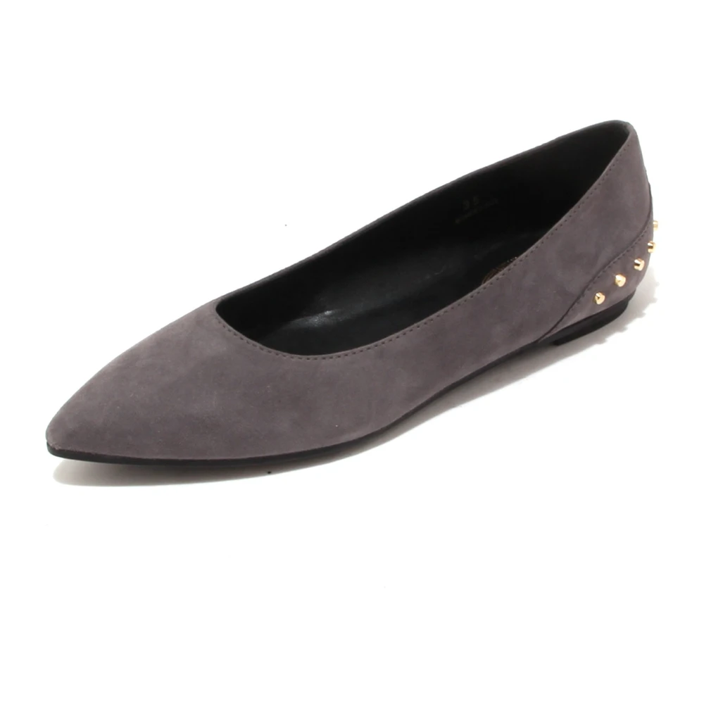 Tod's Women's Dark Ash Ballerina Shoe Made In Italy