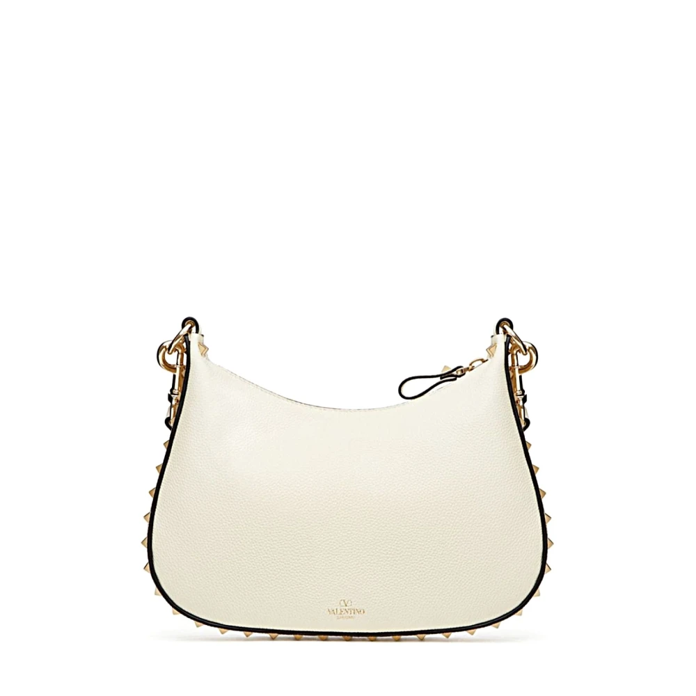 Valentino Garavani Tas van generfd leer met Rockstud-details Beige Dames