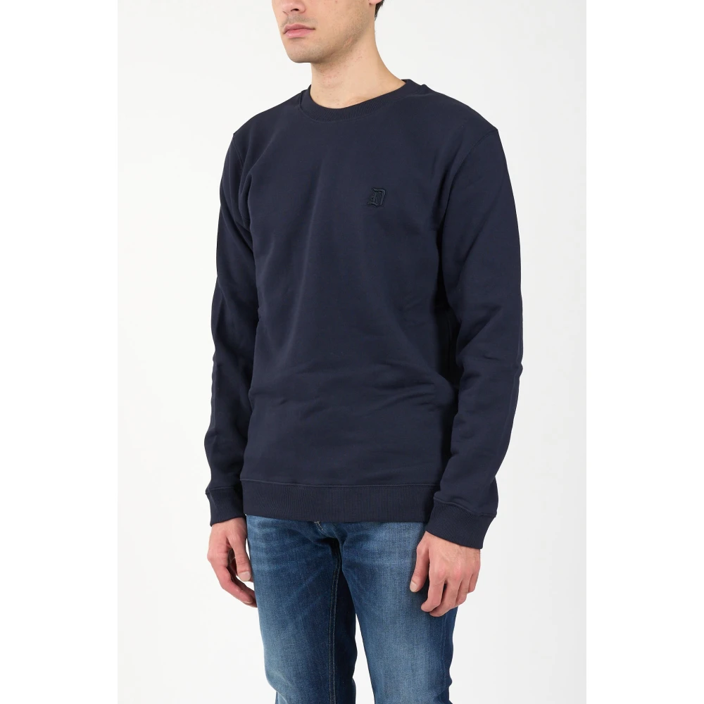 Dondup Katoenen sweatshirt met borduurwerk Blue Heren