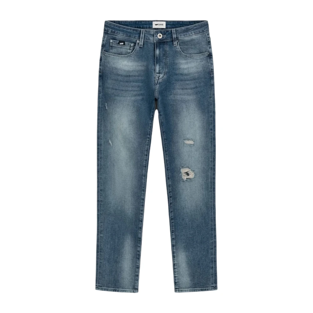 GAS Skinny Fit Denim Jeans Blue Heren