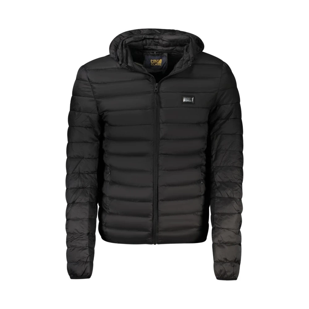 Cavalli Class Men's Black Winter Jackets, L, Long-Sleeved Hooded Jacket