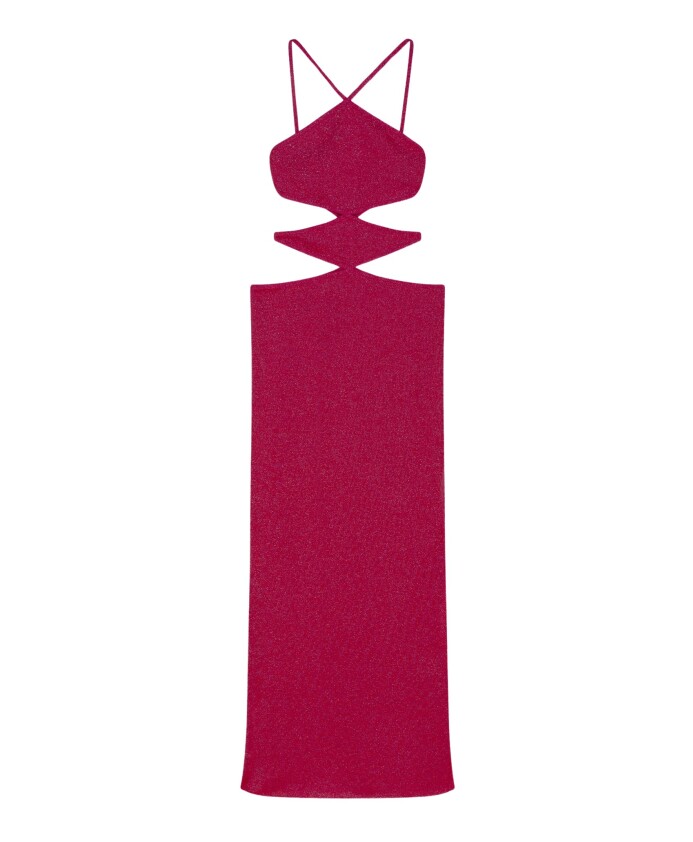 fuchsia-gekruiste-band-cut-out-jurk