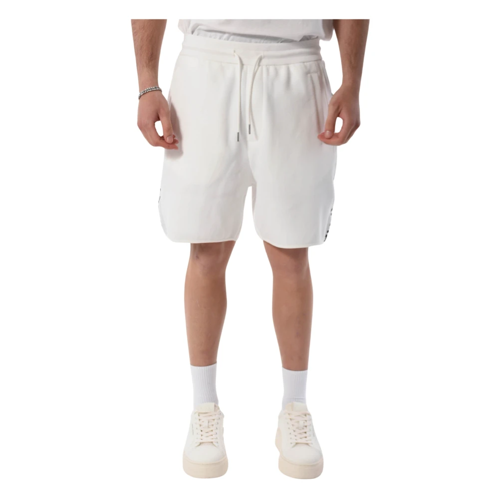 Armani Exchange Katoenen Bermuda Shorts met Logoband White Heren