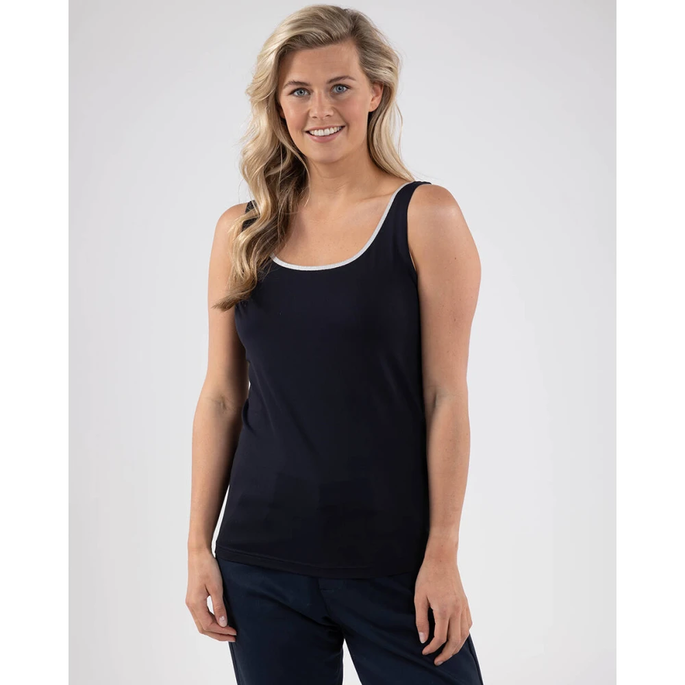 Nukus Mouwloze Top Juba Singlet Blue Dames