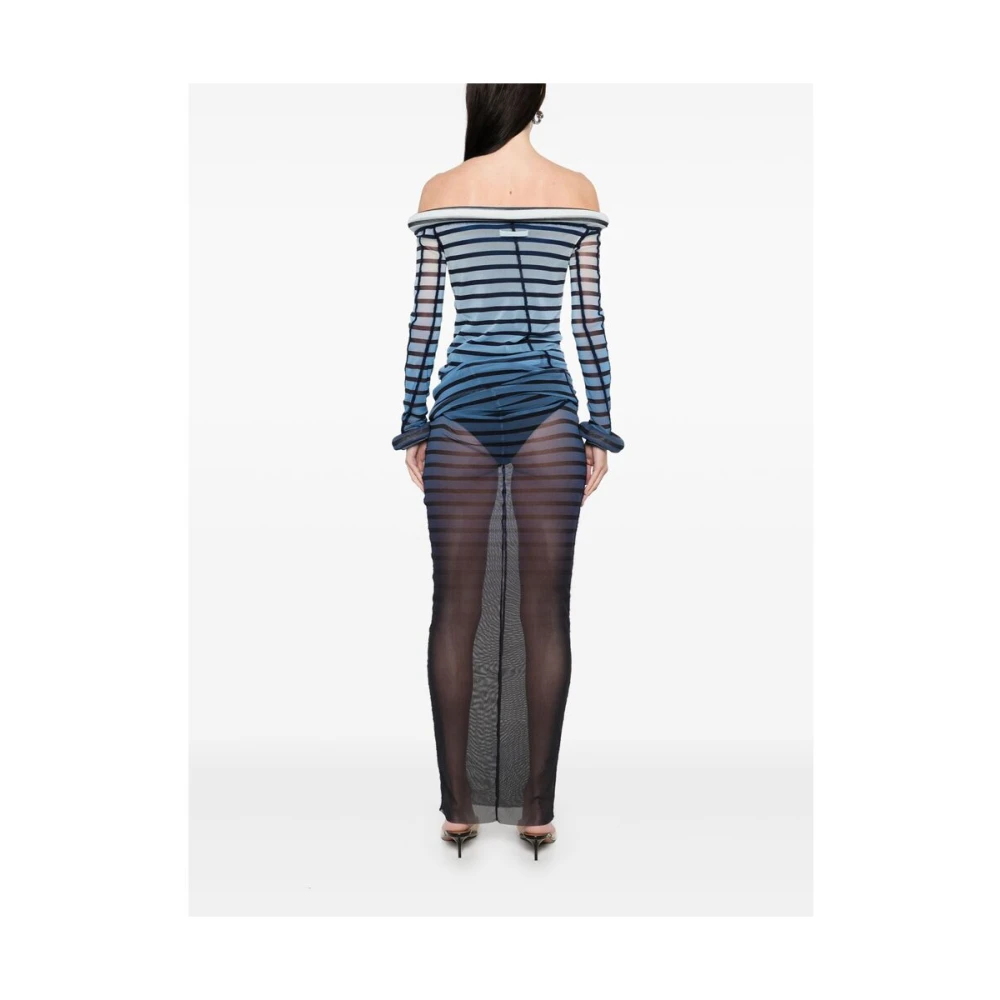 Jean Paul Gaultier Zwart Off-shoulder Jurk Lange Mouwen Multicolor Dames