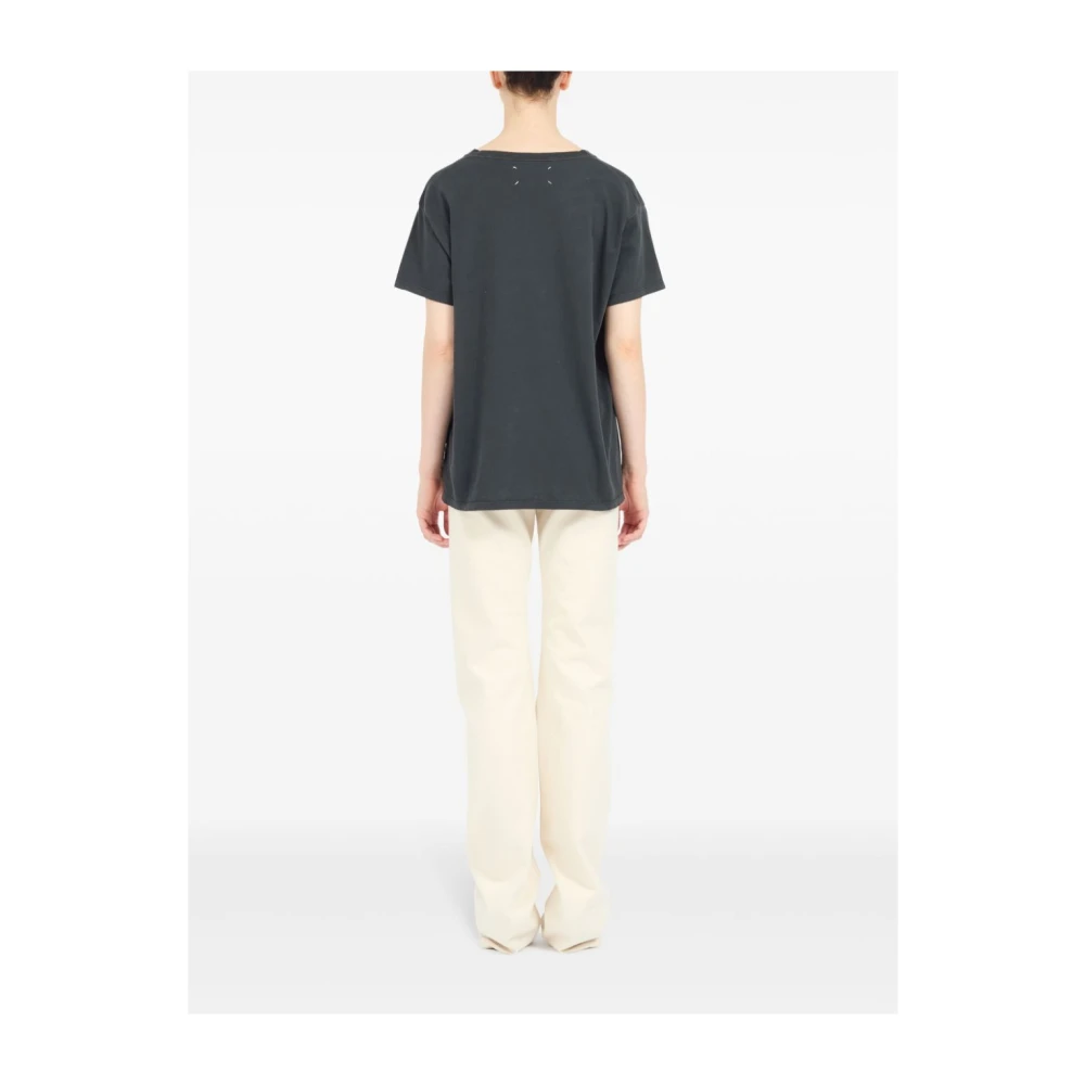 Maison Margiela Zwarte T-shirts en Polos met Logoprint Black Dames