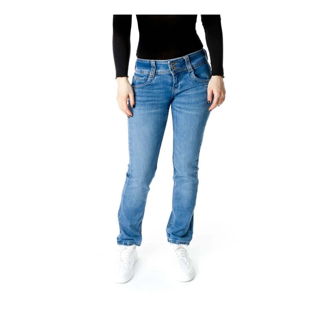 Pepe Jeans Klassieke Straight Fit Midwaist Jeans Blue Dames