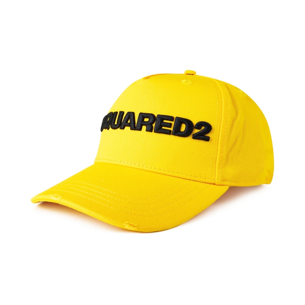 Dsquared2 Gele Logo Baseball Cap 100% Katoen Yellow Heren