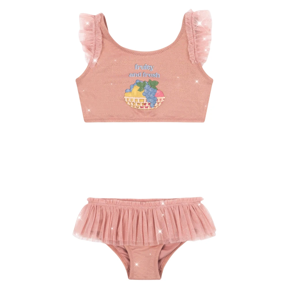 Konges Sløjd Girls Pink Kids Bikinis, 7 Y, Amandine Bikini