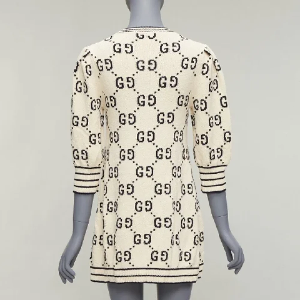 Gucci Vintage Pre-owned Cotton dresses Beige Dames