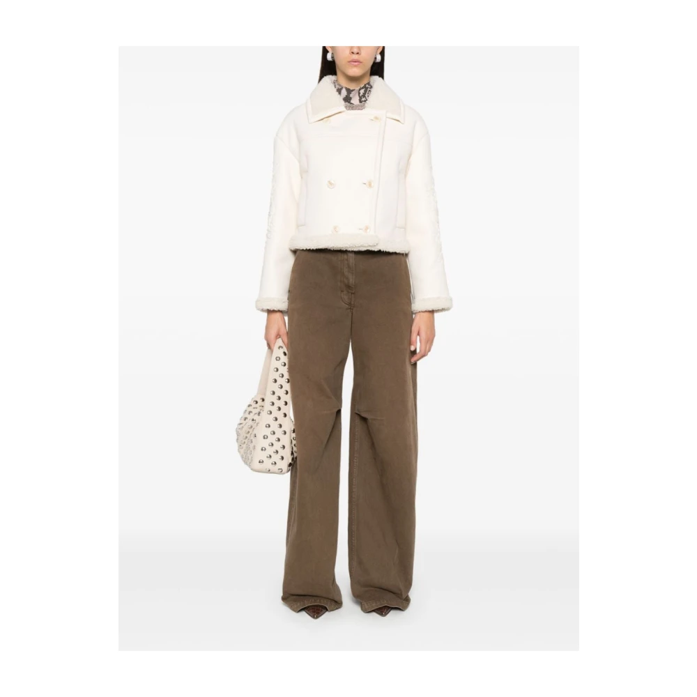 Ermanno Scervino Witte Jassen met Bloemenborduursel White Dames
