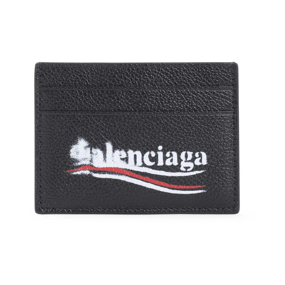 Balenciaga Leren Portemonnee Black Heren