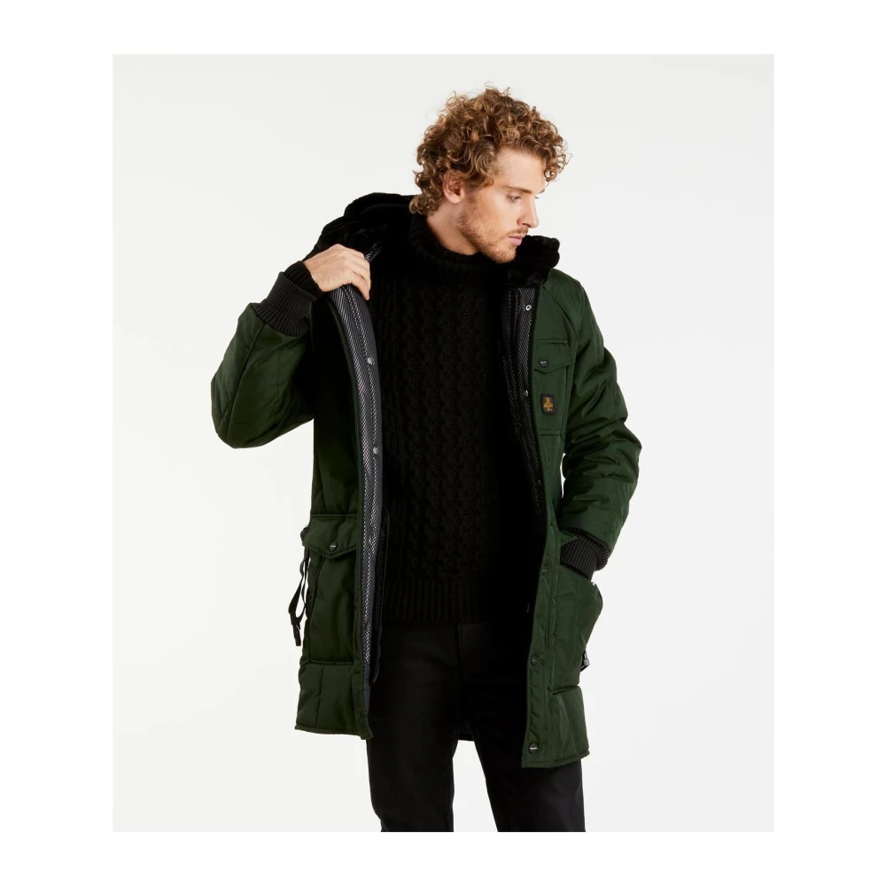 Aquascutum Zwarte Polyamide Jas met Afneembare Capuchon Black Heren