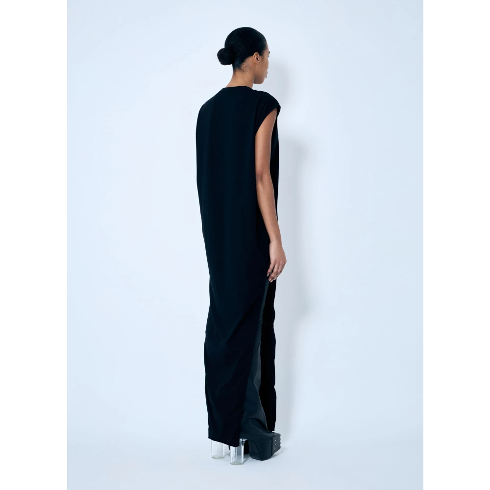 Rick Owens Panel Maxi Jurk met Splitnaden Black Dames