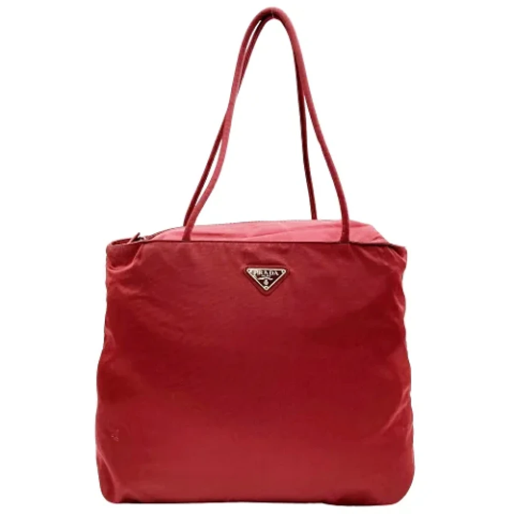 Prada Vintage Pre-owned Fabric shoulder-bags Red Dames