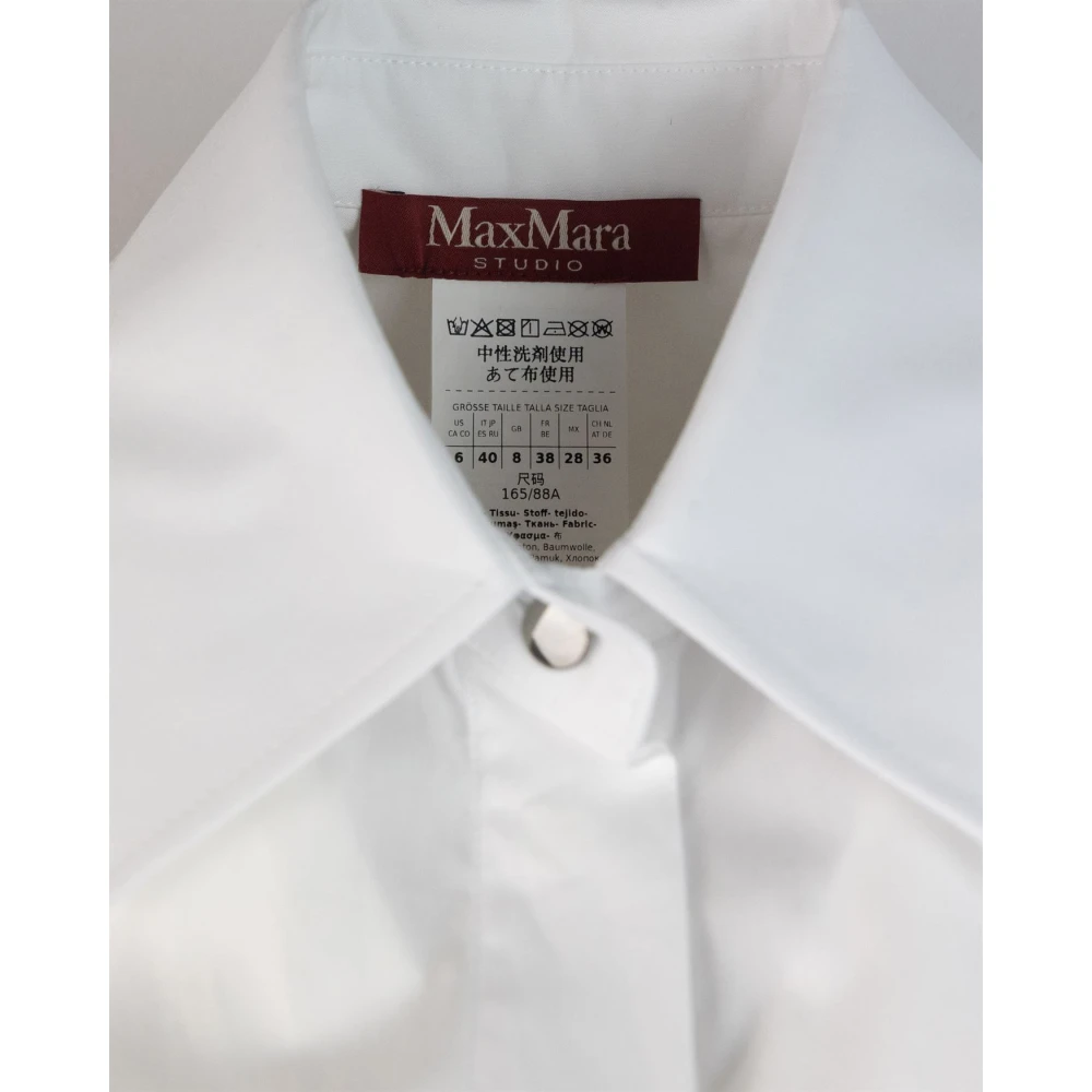Max Mara Studio Witte Katoenen Overhemd White Dames