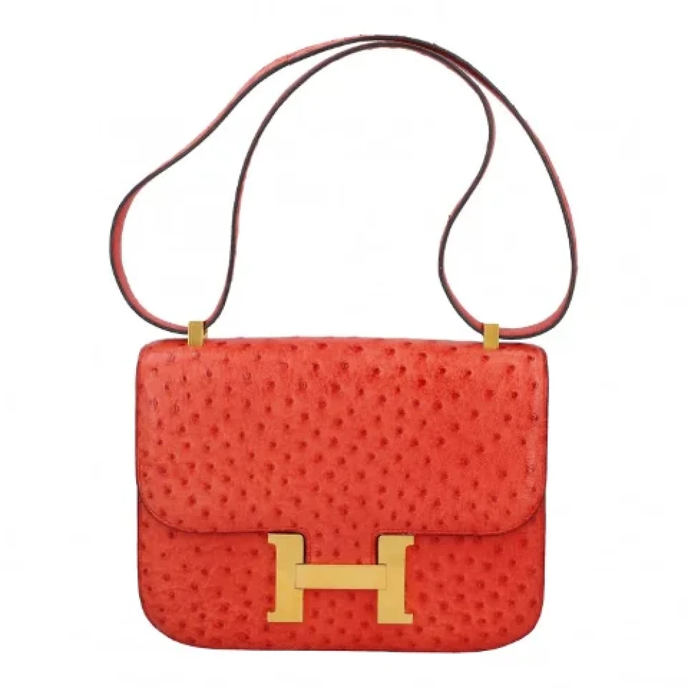 Hermès Vintage Pre-owned Leather shoulder-bags Red Dames