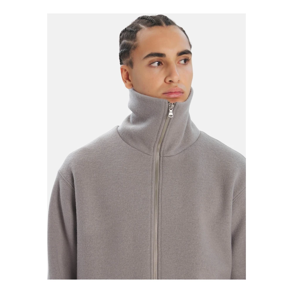 Barena Venezia Wollen Jersey Rits Sweater met Zakken Gray Heren