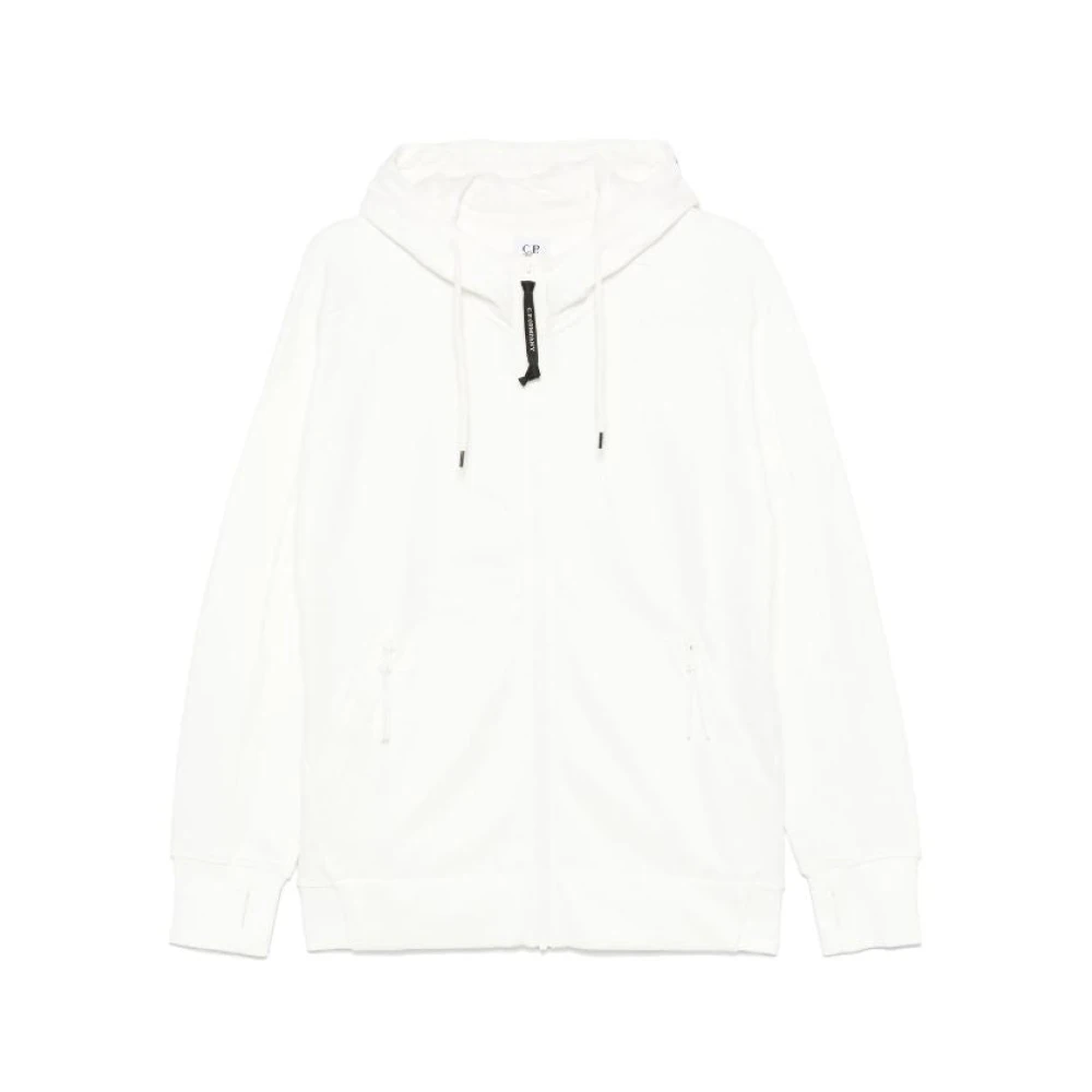 C.p. Company Men's White Zip-Throughs,, Cotton Hoodie With Goggles 2XL
