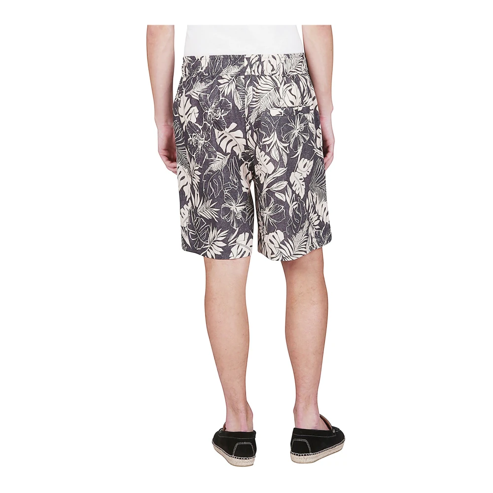 Eleventy Linnen Jogger Bermuda Shorts Multicolor Heren