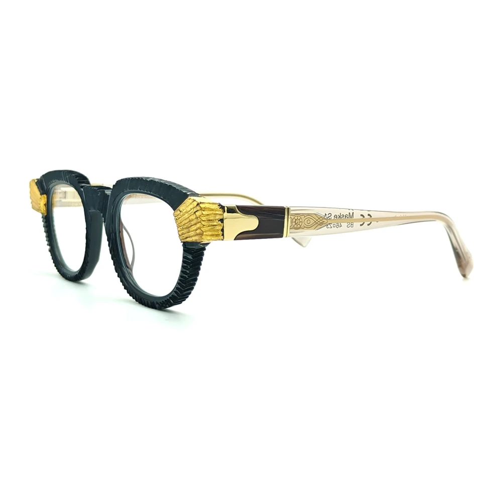 Kuboraum Zwarte Glans Gouden Blad Bril Black Dames