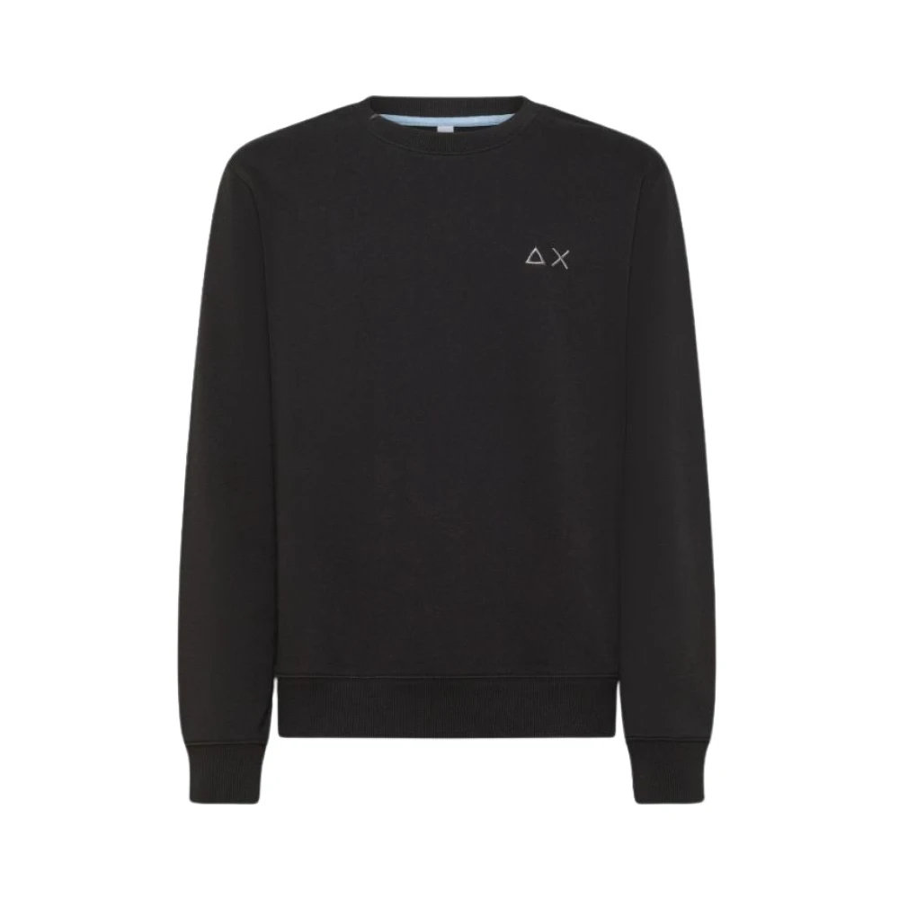 Sun68 Katoenen Crewneck Sweatshirt met Geborduurd Logo Black Heren