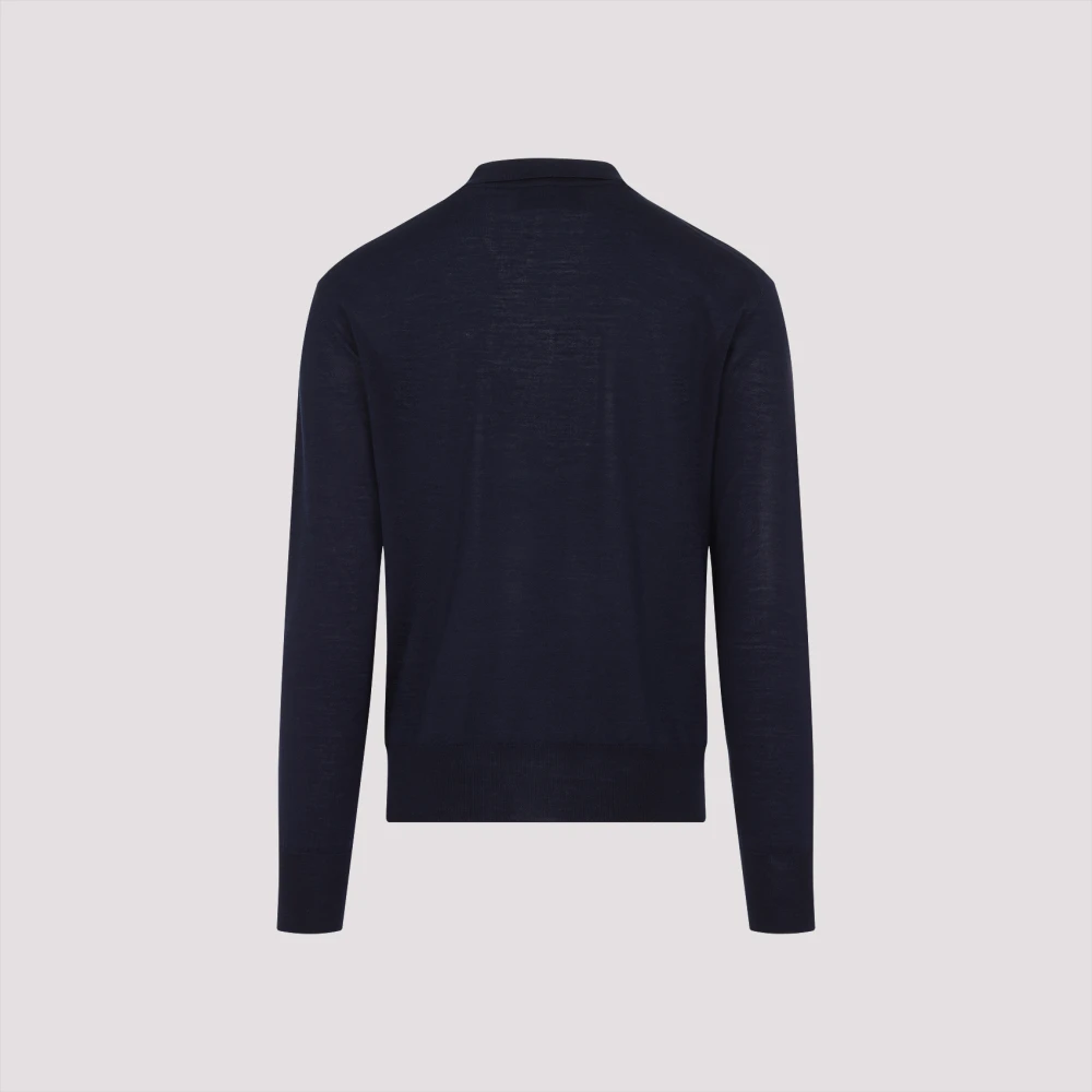 Ami Paris Blauw T-shirt Wol Zijde Mix Blue Heren