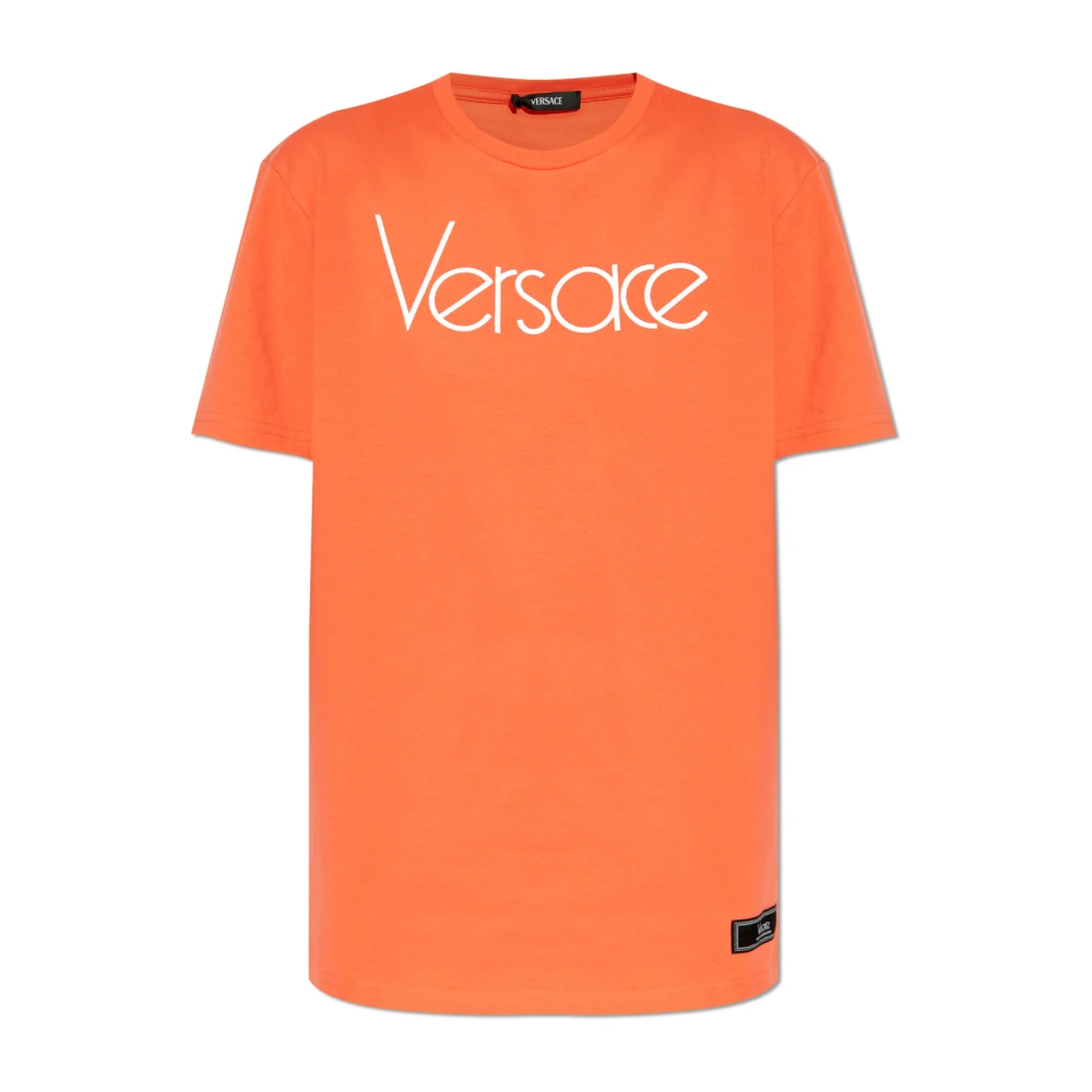 Versace T-shirt met logo Orange Dames