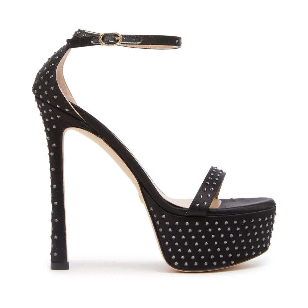 Stuart Weitzman Women's Black High Heel Sandals, 5 Uk, Hollywood Shine Sandals
