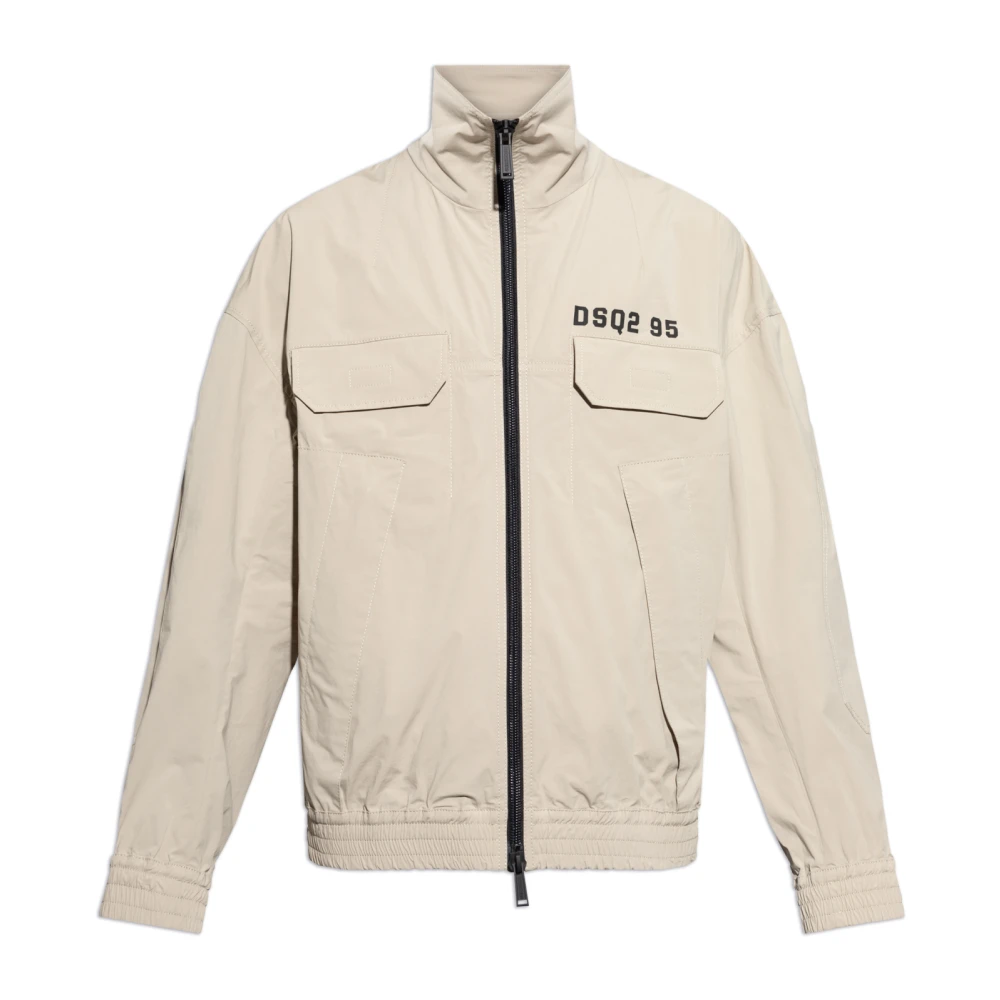 Dsquared2 Jas met bedrukt logo Gray Heren