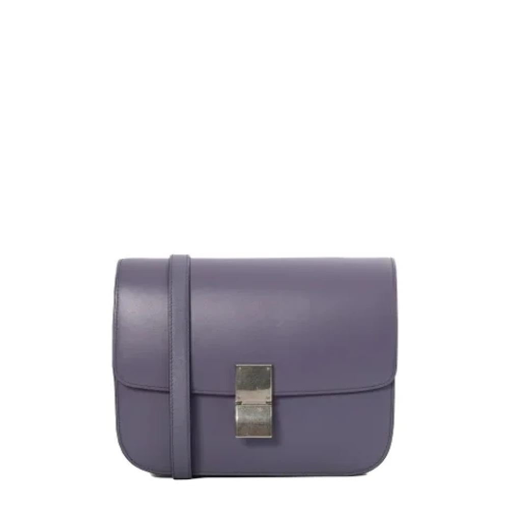 Celine Vintage Pre-owned Leather celine-bags Purple Dames