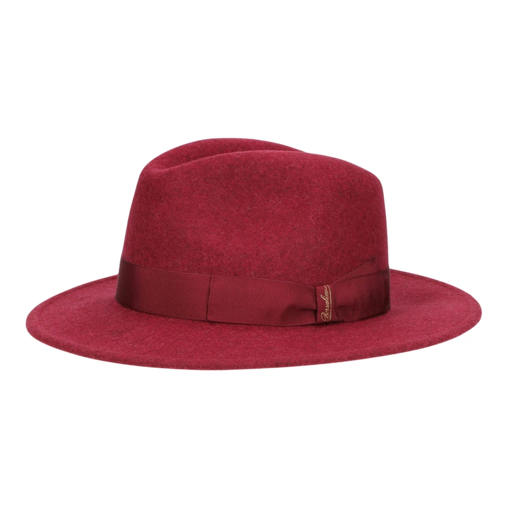 Borsalino Macho Wool Felt Fedora Hat Red Heren