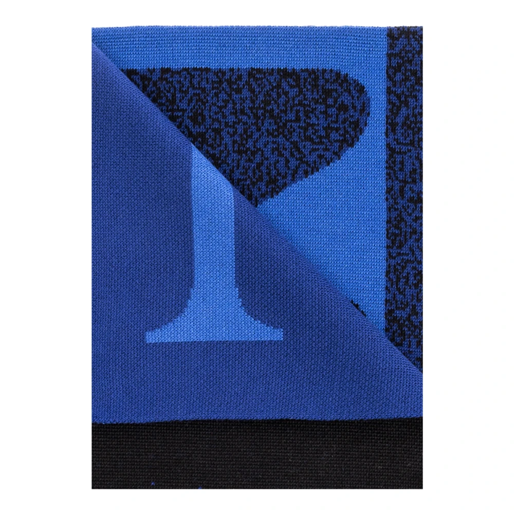 Lanvin Wollen sjaal met logo Blue Dames