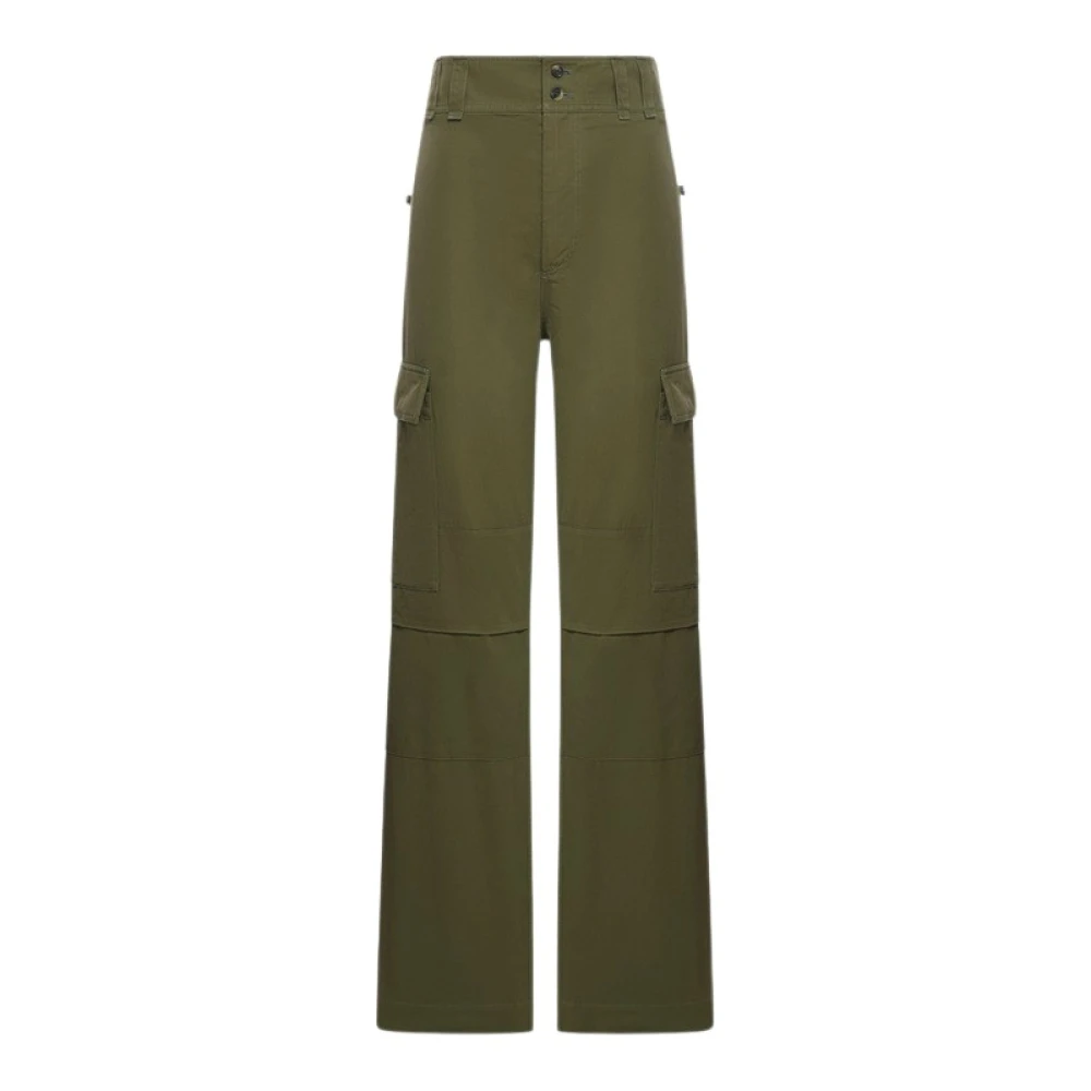 Saint Laurent Cargo Katoenen Broek Green Dames