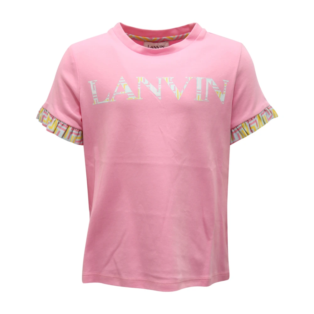 Lanvin Pink Maglia Paris - Female - Kids Short Sleeve T-Shirts - 14 Y - Kids