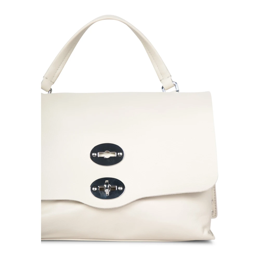 Zanellato Elegante leren tas met metalen sluiting White Dames