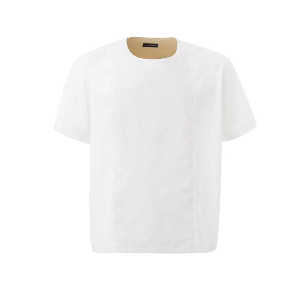 Emporio Armani Mannelijk Wit Elegant Katoenen Overhemd