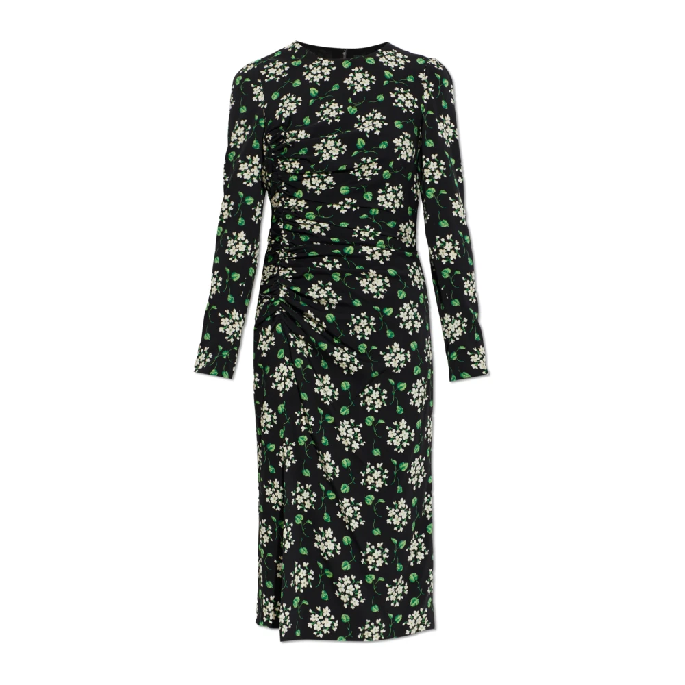 Dolce & Gabbana Mujer Negro - Vestido De Seda Con Motivo Floral - Dresses - M