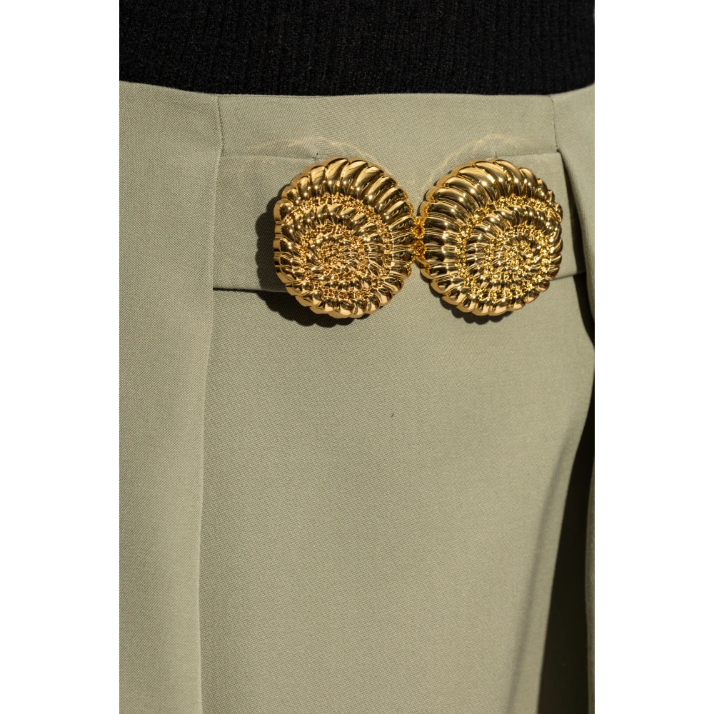 Balmain Korte geplooide rok Green Dames
