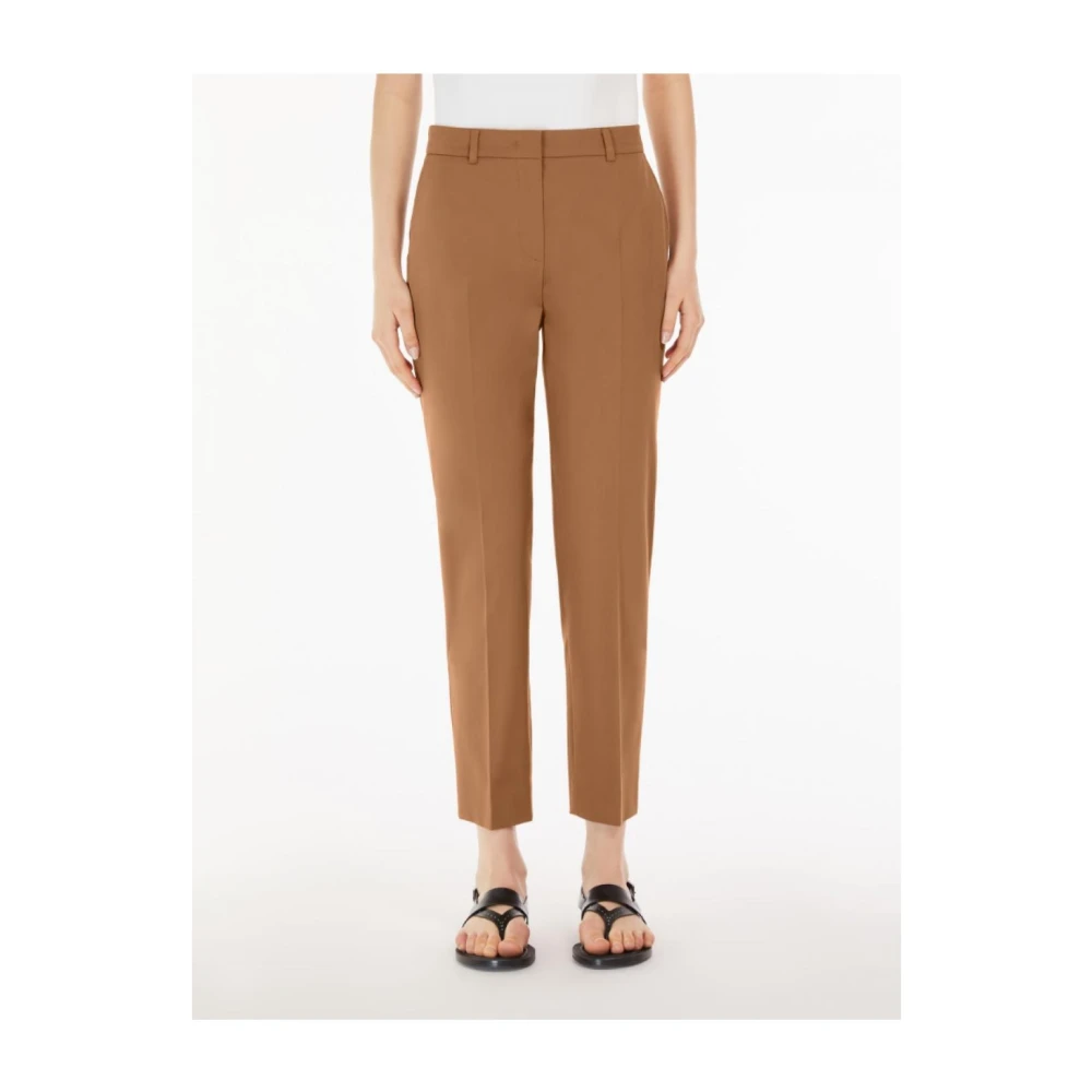 Max Mara Katoenen Broek Brown Dames