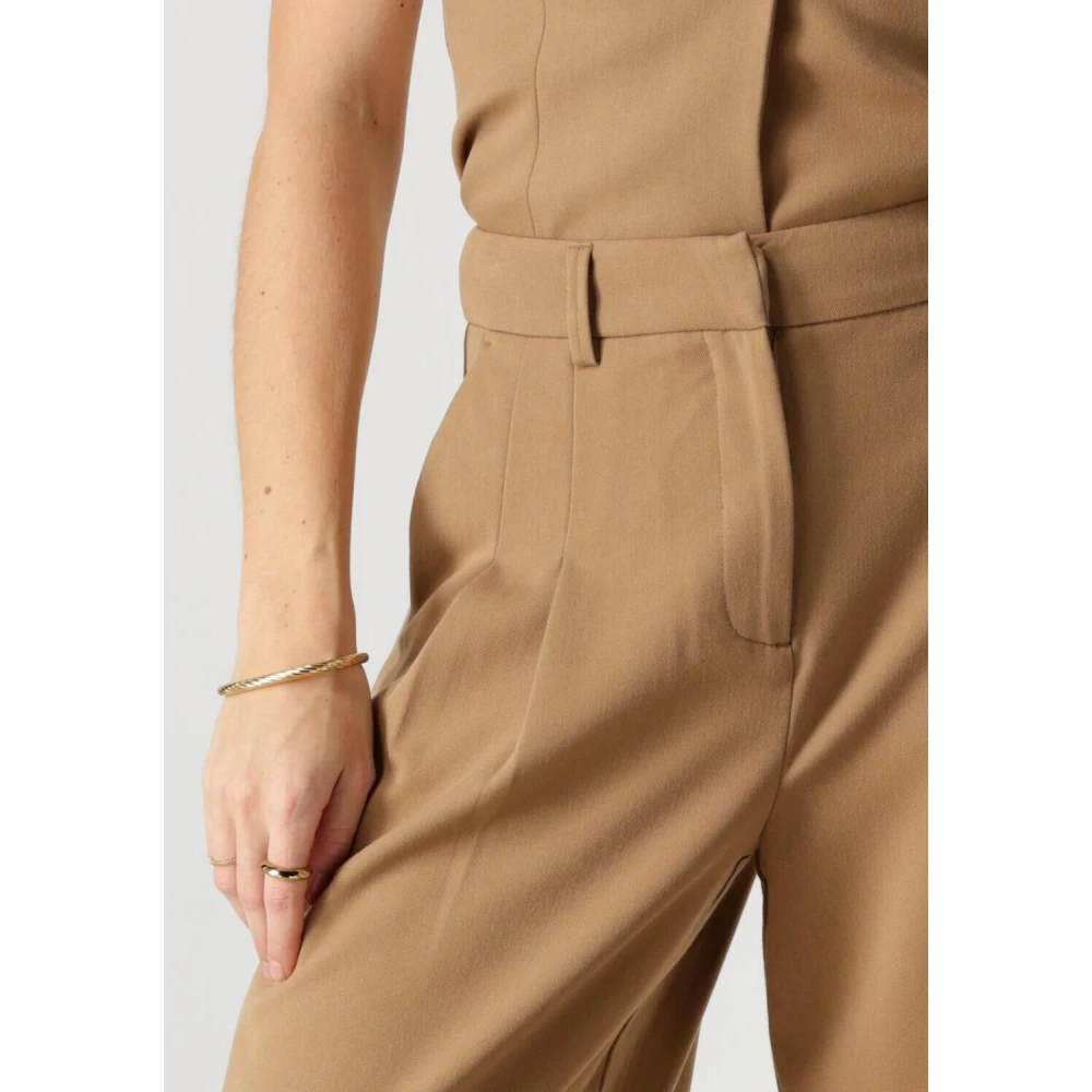 moss copenhagen Wijde Broek Dames Zandkleur Beige Dames