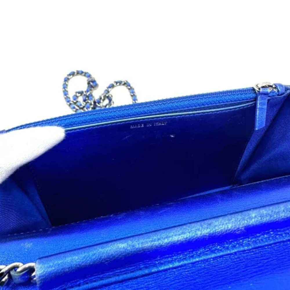 Chanel Vintage Pre-owned Leather chanel-bags Blue Dames