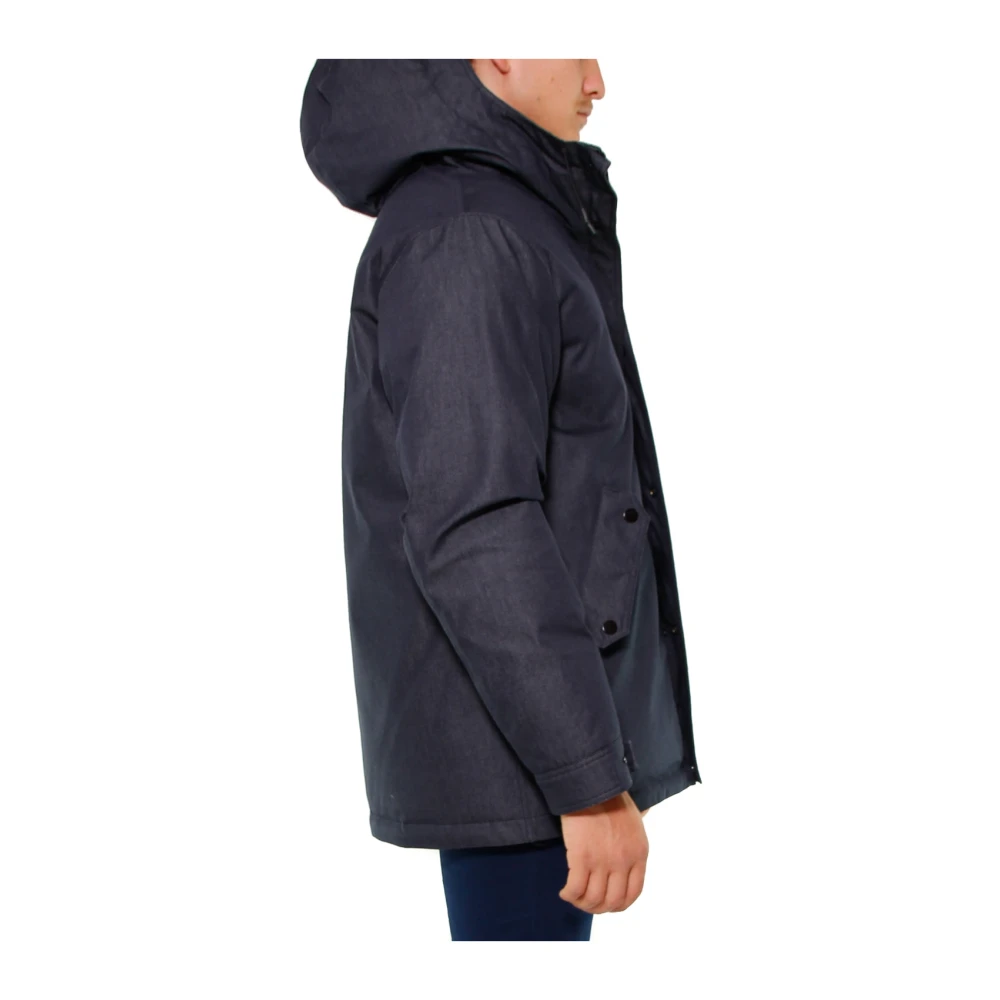 Roy Roger's Blauwe Denim Puffer Parka Blue Heren