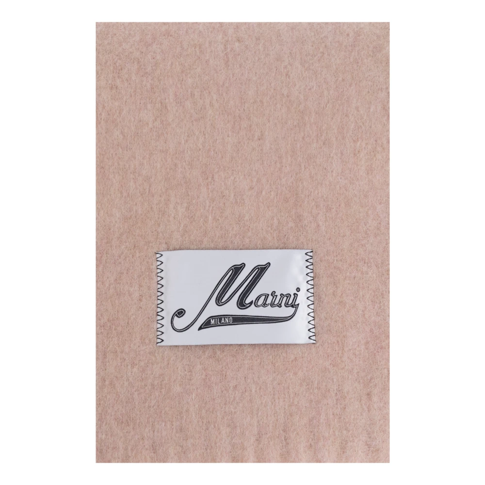 Marni Wollen sjaal met logo Pink Dames