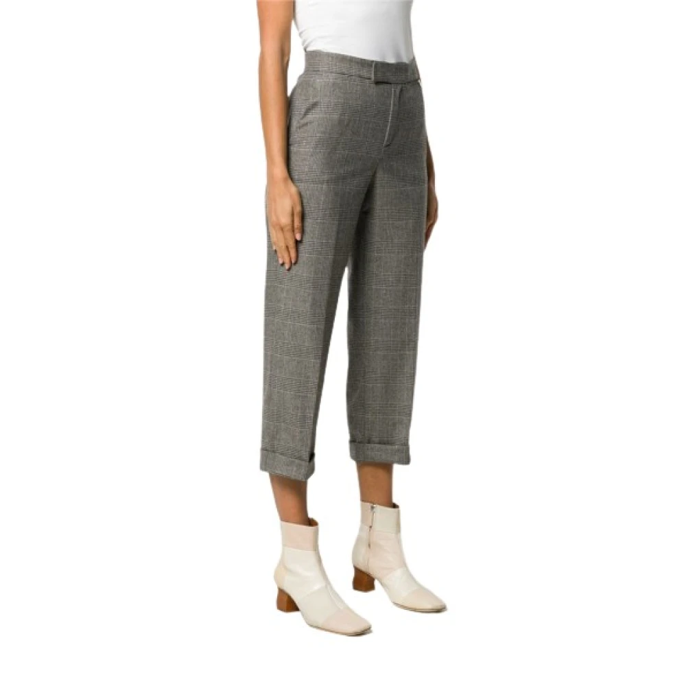 Twinset Rutiga Cropped Byxor Gray, Dam