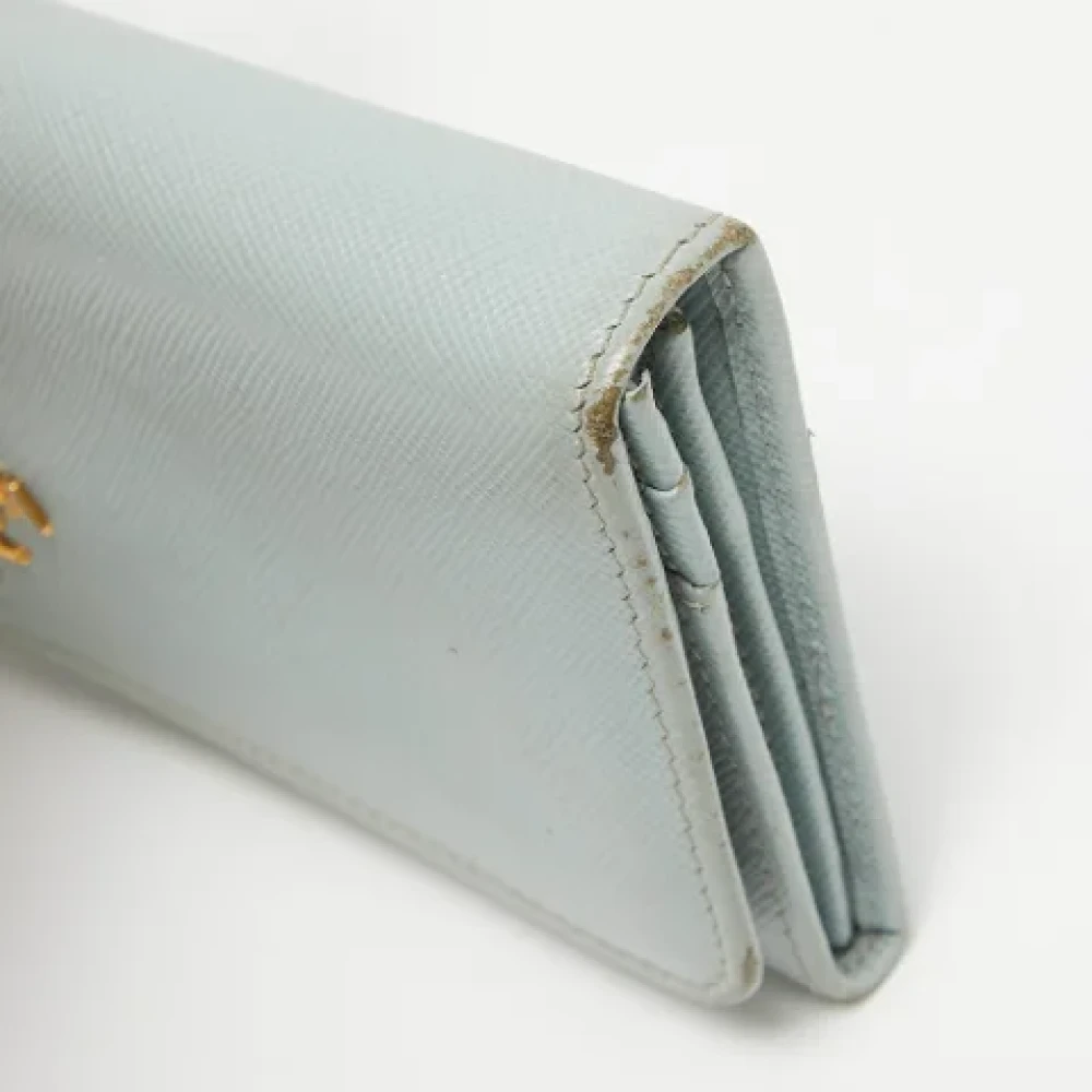 Prada Vintage Pre-owned Leather wallets Blue Dames