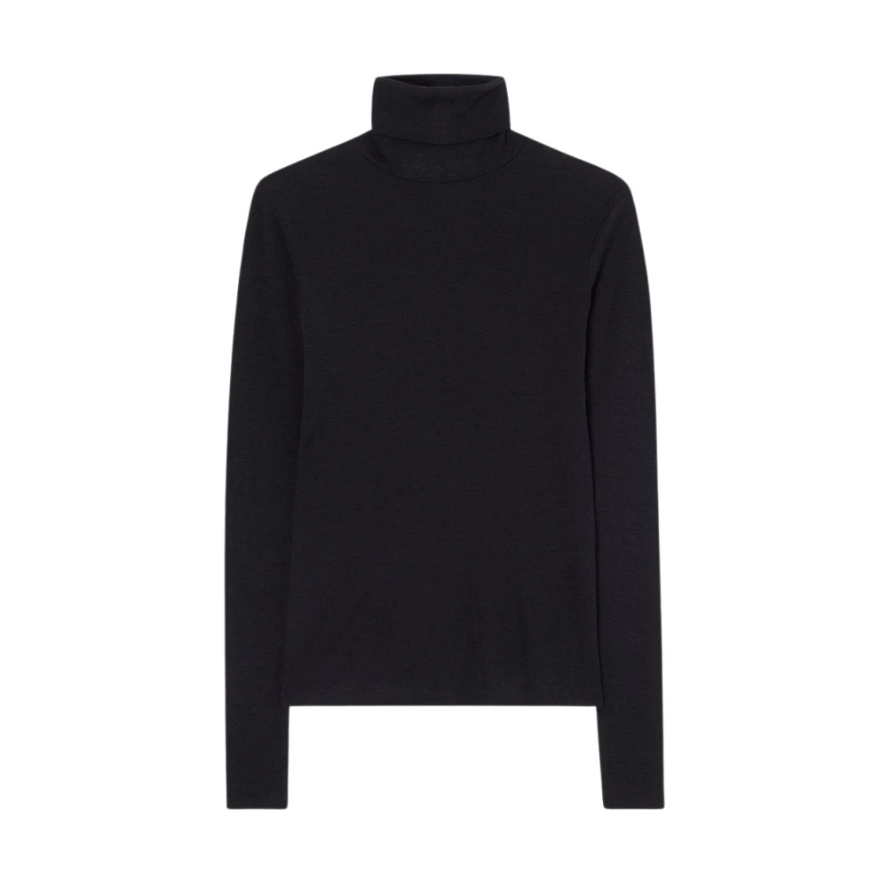 Róhe Mjuk ull turtleneck tröja Black, Dam