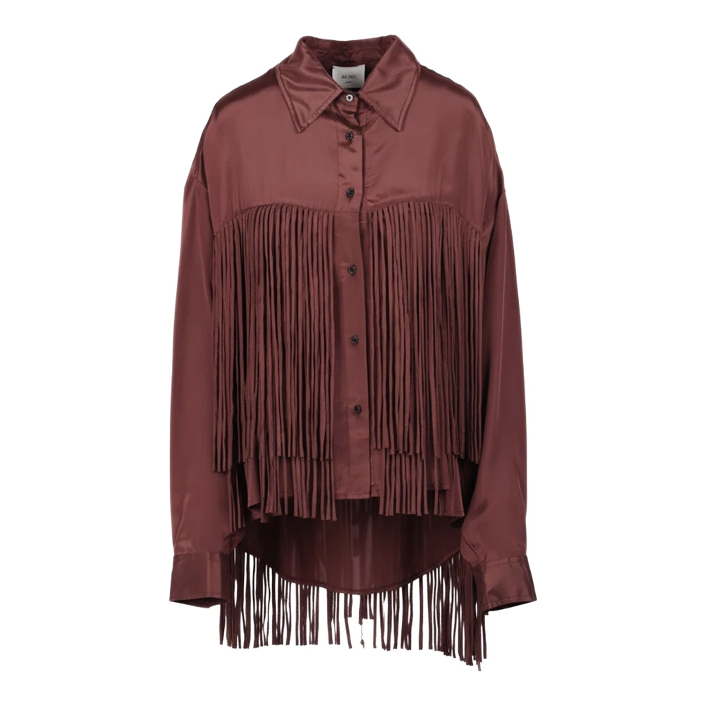 Alysi Brown Shirts, Female, S, Camicia Con Frange
