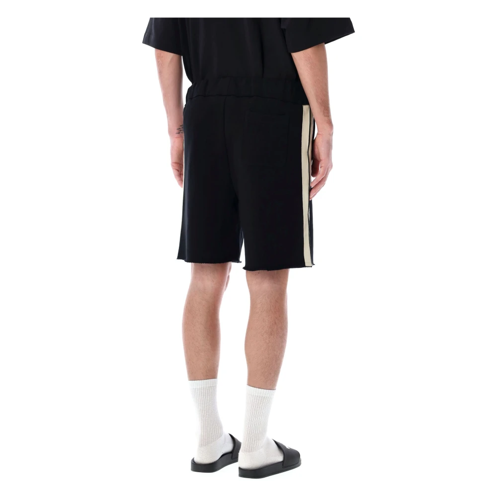 Palm Angels Gebogen Logo Track Sweatshorts Black Heren